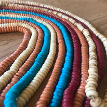 Load image into Gallery viewer, India, Beads, Statement Jewellery, Collection, Bone, Cow Bone, Dyed, White, Emerald, Beige, Natural, Red,  Turquoise, Chestnut, Recycled, Ethnic, Tribal, Boho, Asia, Thailand, Borneo, Indonesia, China, Costume Jewellery, Craft, Art, Teaching, Counting, Projects, Saucer Discs, Washers, Flat Discs, Spacer Beads, Indian, Rondells, Button Beads,