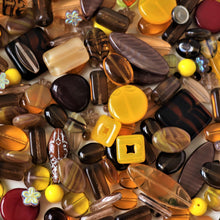 Load image into Gallery viewer, Red and Orange, Czechoslovakia, Glass, Beads, Cubes, Bicones, Ovals, Rounds, Tabular, Cylinder, Tube, , Transparent, Tiles, Round, Oval, Mix, Frosted, Hearts, Beads, Glazed, Glass, Faceted, Drops, Collection, Coin Hues, Bicone, Necklace, Bracelet, Earrings, Anklet, Frosted, Jewellery, Czech Republic, Boho, Vintage, Red, Orange, Pale Browns, Yellow, Pale Topaz,