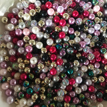 Load image into Gallery viewer, Plastic, Pearls, Gold, Green AB, Clear, Red, Pink, Purple, Lilac, White, Black, Teal,  Rosaries, Suncatchers, Bead Curtains, Jewellery, Key Rings, Necklaces, Bracelets, Art Projects, Counting, Teaching, Nippers, Taiwan, Asia, Plastic Pearl, Worldwide,
