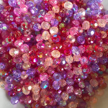 Load image into Gallery viewer, Plastic, Beads, Multicoloured, Mixed, Assorted, Collection, Taiwan, Asian, Transparent, Gold, Pink, Salmon, Blossom, Cerise, Rose, Magenta, Coral, Fuchsia, Red, Scarlet, Siam, Rose, Crimson, Rosaries, Suncatchers, Bead Curtains, Jewellery, Key Rings, Necklaces, Bracelets, Art Projects, Counting, Teaching,