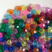 Load image into Gallery viewer, Plastic, Beads, Multicoloured, Mixed, Assorted, Collection, Taiwan, Asian, Transparent, Yellow, Pink, Crystal, Purple, Blue, Green, Orange, Rosaries, Suncatchers, Bead Curtains, Jewellery, Key Rings, Necklaces, Bracelets, Art Projects, Counting, Teaching,