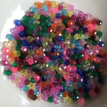 Load image into Gallery viewer, Plastic, Beads, Multicoloured, Mixed, Assorted, Collection, Taiwan, Asian, Transparent, Yellow, Pink, Crystal, Purple, Blue, Green, Orange, Rosaries, Suncatchers, Bead Curtains, Jewellery, Key Rings, Necklaces, Bracelets, Art Projects, Counting, Teaching,