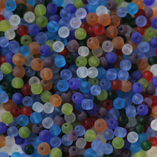 Load image into Gallery viewer, Rounds, Mix, Matt, Jewellery Making Supplies, Jewellery, Indian, Beads, Frosted, Coloured, Collection, Art, Projects, 4mm, Suncatchers, Bead Curtains, Topaz, Green, Black, Blue, Brown, Purple, Red, Purple, Pink, Orange, Mix, Matt, Lime, Yellow,