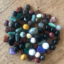 Load image into Gallery viewer, Semi-Precious, Moss Agate, White Agate, Quartz, Tiger Eye, Onyx, Obsidian, Mookaite, Labradorite, Jasper, Jade, Amethyst, Lapis Lazuli, Aventurine, Polished, Stone, Statement, Spiritual, Ochre, Necklace, Mustard Yellow, Mix, Leather, Jewellery, Jewellery-Making, Bracelet, Bangle, Anklet,  Collection, Beads, Assorted,