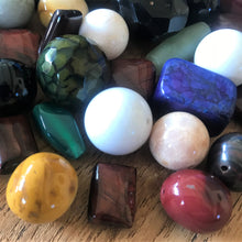 Load image into Gallery viewer, Semi-Precious, Moss Agate, White Agate, Quartz, Tiger Eye, Onyx, Obsidian, Mookaite, Labradorite, Jasper, Jade, Amethyst, Lapis Lazuli, Aventurine, Polished, Stone, Statement, Spiritual, Ochre, Necklace, Mustard Yellow, Mix, Leather, Jewellery, Jewellery-Making, Bracelet, Bangle, Anklet,  Collection, Beads, Assorted,