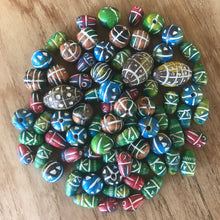 Load image into Gallery viewer, Terracotta, Handmade, Thailand, Asia, Clay, Hand-Painted, Cubes, Rounds, Drops, Cylinders, Ovals, Tubes, Tiles, Tabular, Multicoloured, Necklaces, Bracelets, Earrings, Jewellery-Making,