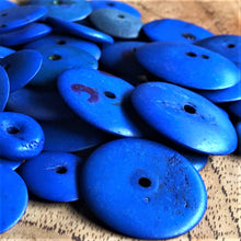 Load image into Gallery viewer, India, Beads, Jewellery Making, Collection, Necklace, Dyed, Bracelet, Black, Water Buffalo, Bone, Buffalo, Asia, Thailand, Borneo, Indonesia, China, Costume Jewellery, Craft, Art, Projects, Blue, Saucer Discs,