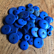 Load image into Gallery viewer, India, Beads, Jewellery Making, Collection, Necklace, Dyed, Bracelet, Black, Water Buffalo, Bone, Buffalo, Asia, Thailand, Borneo, Indonesia, China, Costume Jewellery, Craft, Art, Projects, Blue, Saucer Discs,