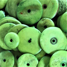 Load image into Gallery viewer, India, Beads, Jewellery Making, Collection, Necklace, Dyed, Bracelet, Black, Water Buffalo, Bone, Buffalo, Asia, Thailand, Borneo, Indonesia, China, Costume Jewellery, Craft, Art, Green, Projects, Sea Lime Green, Saucer Discs, Lime,