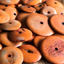 Load image into Gallery viewer, India, Beads, Jewellery Making, Collection, Necklace, Dyed, Bracelet, Black, Water Buffalo, Bone, Buffalo, Asia, Thailand, Borneo, Indonesia, China, Costume Jewellery, Craft, Art, Sea Tangerine Orange, Projects, Orange, Saucer Discs, Tangerine,