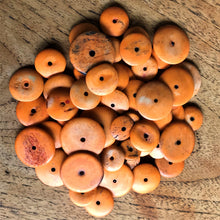 Load image into Gallery viewer, India, Beads, Jewellery Making, Collection, Necklace, Dyed, Bracelet, Black, Water Buffalo, Bone, Buffalo, Asia, Thailand, Borneo, Indonesia, China, Costume Jewellery, Craft, Art, Sea Tangerine Orange, Projects, Orange, Saucer Discs, Tangerine,