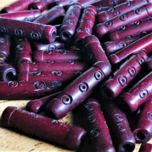 Load image into Gallery viewer, India, Beads, Jewellery Making, Africa, Ethnic, Batik, Collection, Necklace, Bracelet, Dyed, Water Buffalo, Bone, Buffalo, Asia, Thailand, Borneo, Indonesia, China, Hair Pipes, Choker, Boho, Ankle Bangle, Costume Jewellery, Craft, Art, Projects, North America, Horn, Black, Brown, African Inspired, Indian-Style, Vintage, Tribal, Cylinder, Pipes, Tribal Jewellery, Kenya, Nigeria, Ghana, Cow, Hand-Carved, Tubes, Beige, Purple,