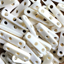 Load image into Gallery viewer, India, Beads, Jewellery Making, Collection, Necklace, Bracelet, Dyed, Water Buffalo, Bone, Buffalo, Asia, Thailand, Borneo, Indonesia, China, Choker, Boho, Ankle Bangle, Costume Jewellery, Craft, Art, Projects, North America, Indian-Style, Vintage, Tribal, Tribal Jewellery, Cow, Goats, Camels, Hand-Carved, Multi-Strand, Warrior-Style, Black, Rustic, White, 3-Strand, 3-Hole,