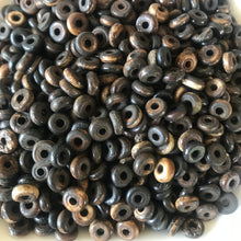 Load image into Gallery viewer, India, Beads, Statement Jewellery, Collection, Bone, Dyed, Black, White, Emerald, Beige, Natural, Brown, Blue, Dark Red, Recycled, Ethnic, Tribal, Boho, Asia, Thailand, Borneo, Indonesia, China, Costume Jewellery, Craft, Art, Teaching, Counting, Projects, Saucer Discs, Washers, Flat Discs, Spacer Beads, Indian, Rondells, Button Beads,