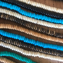 Load image into Gallery viewer, India, Beads, Statement Jewellery, Collection, Bone, Cow Bone, Dyed, Black, White, Emerald, Beige, Natural, Brown, Turquoise, Blue, Dark Red, Recycled, Ethnic, Tribal, Boho, Asia, Thailand, Borneo, Indonesia, China, Costume Jewellery, Craft, Art, Teaching, Counting, Projects, Saucer Discs, Washers, Flat Discs, Spacer Beads, Indian, Rondelles, Button Beads,