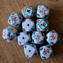 Load image into Gallery viewer, Tribal, Ethnic, Collection, Jewellery, Tetradecagon, Porcelain, 14-Sides, Chinese, Necklace, Bracelet, Beads, Quirky, Chunky, Chinese Script,
