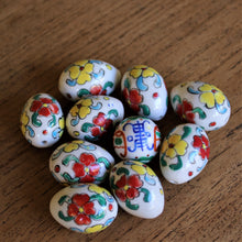 Load image into Gallery viewer, Eggs, China, Porcelain, Hand-Painted, Egg-Shaped, Chunky, Unusual, Jewellery, Craftline, Tigertail, Collectible,