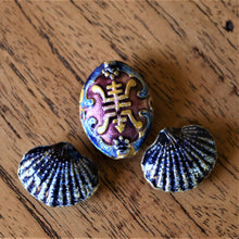 Load image into Gallery viewer, Enamel, Chinese, Enamel, Vintage, Earrings, Pendants, Necklace, Bracelets, Scallop, Shields, Heart, Ovals, Lady Birds, Balls, Leather, Craftline, Tigertail,