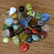 Load image into Gallery viewer, Moonstone, Clear Quartz, Jasper, Aventurine, Tiger Eye, Agate, Obsidian, Semi-Precious Stone, Pendants, Necklace, Bracelet, Key Ring, Silver Plated, Bail, Jewellery-Making, Jewellery, Beads, Collection, Small, Mix, Beader,