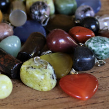 Load image into Gallery viewer, Moonstone, Clear Quartz, Jasper, Aventurine, Tiger Eye, Agate, Obsidian, Semi-Precious Stone, Pendants, Necklace, Bracelet, Key Ring, Silver Plated, Bail, Jewellery-Making, Jewellery, Beads, Collection, Small, Mix, Beader,