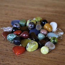 Load image into Gallery viewer, Moonstone, Clear Quartz, Jasper, Aventurine, Tiger Eye, Agate, Obsidian, Semi-Precious Stone, Pendants, Necklace, Bracelet, Key Ring, Silver Plated, Bail, Jewellery-Making, Jewellery, Beads, Collection, Small, Mix, Beader,