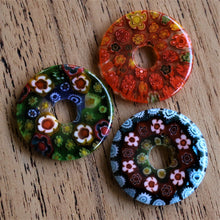 Load image into Gallery viewer, Millefiori, Pendants, Necklace, Bracelet, Donuts, Key Ring, Jewellery-Making, Jewellery, Collection, Mix, Beader, Wear-Anytime, Earrings, Floral, Glass, Assorted,