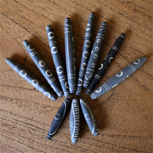 Load image into Gallery viewer, Afghanistan, Old, Afghany, Blackstone, Collectable, Ethnic, Tribal, Pendants, dZi Beads, Himalayas, Necklace, Bracelet, Ethnic, Tribal, One Eye, Six Eye, Seven Eye, 10 Eye, Jewellery, Pipes, Tubes,