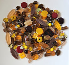 Load image into Gallery viewer, Red and Orange, Czechoslovakia, Glass, Beads, Cubes, Bicones, Ovals, Rounds, Tabular, Cylinder, Tube, , Transparent, Tiles, Round, Oval, Mix, Frosted, Hearts, Beads, Glazed, Glass, Faceted, Drops, Collection, Coin Hues, Bicone, Necklace, Bracelet, Earrings, Anklet, Frosted, Jewellery, Czech Republic, Boho, Vintage, Red, Orange, Pale Browns, Yellow, Pale Topaz,
