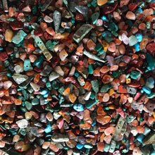 Load image into Gallery viewer, Chipstones, Semi-Precious, Anklet, Bracelet, Necklace, Earthy, Sunstone, Tiger Eye, Mookaite, Mahogony Obsidian, Red Jasper, Carnelian, Red Agate, Rhodonite, Opal Art, Golden Amphibole, Rainforest Jasper, Malachite, Aventurine, Peridot, Prehnite, Kyanite, Chrysoprase, Green Diopside, Moss Agate, Himalayan Turquoise, Tourmaline, African Turquoise Shards, African Reconstituted Turquoise Nuggets,