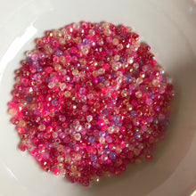 Load image into Gallery viewer, Plastic, Beads, Multicoloured, Mixed, Assorted, Collection, Taiwan, Asian, Transparent, Gold, Pink, Salmon, Blossom, Cerise, Rose, Magenta, Coral, Fuchsia, Red, Scarlet, Siam, Rose, Crimson, Rosaries, Suncatchers, Bead Curtains, Jewellery, Key Rings, Necklaces, Bracelets, Art Projects, Counting, Teaching,