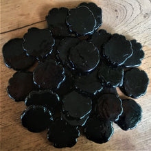 Load image into Gallery viewer, Black, Indian Glass, Mixed Shapes, Glass Beads, Canvas, Chunky Jewellery, Hanger, Hangings, Diamonds, Hearts, Slabs, Flowers, Beetles, Gourds, Swivel Twists, Cylinders, Tiles, Acrylic Paint, Oil Paint, Leather, Tigertail, Fishing Line, India, Paint Brush, Artists, Collection, Silver Foil,