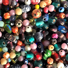 Load image into Gallery viewer, Glazed, Round, Multicoloured, Glass, Worldwide, Hearts, Collection, Global, Beads, Glazed, Red, Orange, Purple, Navy, Topaz, Yellow, Mustard, Lime, Blue, Violet, Fuchsia, Ruby, Magenta, Clear, Aqua, Pink, Forest Green, Jewellery, Earrings, Necklaces, Bracelets,