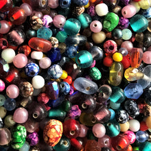 Load image into Gallery viewer, Glazed, Round, Multicoloured, Glass, Worldwide, Hearts, Collection, Global, Beads, Glazed, Red, Orange, Purple, Navy, Topaz, Yellow, Mustard, Lime, Blue, Violet, Fuchsia, Ruby, Magenta, Clear, Aqua, Pink, Forest Green, Jewellery, Earrings, Necklaces, Bracelets,