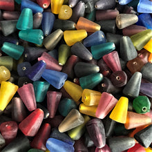 Load image into Gallery viewer, Pyramid, Frosted, Multicoloured, Glass, India, Collection, Global, Beads, Red, Pink, Orange, Purple, Navy, Topaz, Yellow, Mustard, Lime, Blue, Violet, Fuchsia, Ruby, Magenta, Clear, Aqua, Pink, Forest Green, Jewellery, Earrings, Necklaces, Bracelets,