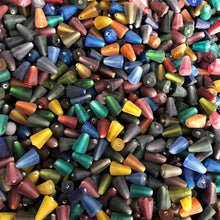 Load image into Gallery viewer, Pyramid, Frosted, Multicoloured, Glass, India, Collection, Global, Beads, Red, Pink, Orange, Purple, Navy, Topaz, Yellow, Mustard, Lime, Blue, Violet, Fuchsia, Ruby, Magenta, Clear, Aqua, Pink, Forest Green, Jewellery, Earrings, Necklaces, Bracelets,