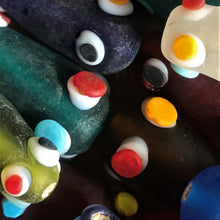 Load image into Gallery viewer, Round, Circular, Frosted, Multicoloured, Glass, Evil Eye, India, Collection, Beads, Teal, Red, Navy, Clear, Black, Topaz, Forest Green, Jewellery, Earrings, Necklaces, Bracelets,