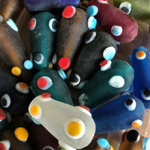 Load image into Gallery viewer, Round, Circular, Frosted, Multicoloured, Glass, Evil Eye, India, Collection, Beads, Teal, Red, Navy, Clear, Black, Topaz, Forest Green, Jewellery, Earrings, Necklaces, Bracelets,