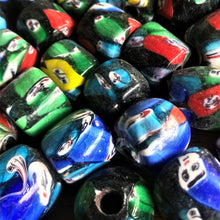 Load image into Gallery viewer, Round, Circular, Oblong, Tube, Oval, Venetian, Leather,  Synthetic Cord, Multicoloured, Glass, Faces, India, Collection, Beads, Jewellery, Necklaces, Bracelets,