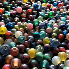 Load image into Gallery viewer, Glazed, Round, Multicoloured, Glass, India, Hearts, Collection, Global, Beads, Glazed, Red, Orange, Purple, Navy, Topaz, Yellow, Mustard, Lime, Blue, Violet, Fuchsia, Ruby, Magenta, Clear, Aqua, Pink, Forest Green, Jewellery, Earrings, Necklaces, Bracelets,