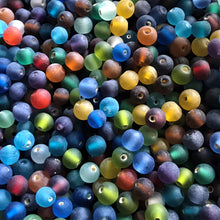 Load image into Gallery viewer, Frosted, Round, Multicoloured, Glass, India, Hearts, Collection, Global, Beads, Glazed, Red, Orange, Topaz, Yellow, Mustard, Blue, Violet, Fuchsia, Ruby, Magenta, Clear, Aqua, Pink, Forest Green, Jewellery, Earrings, Necklaces, Bracelets,