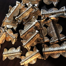 Load image into Gallery viewer, Africa, Ashanti, African, Ghana, Brass, Metal, Spiral Disks, 3rd Millennium, Lost-Wax, Central Ghana, Nigeria, Ivory Coast, Baoule, Bronze, Lost Wax, Ancient Techniques, Krobo, Krobos, Metal-Casting, Beads, Molten Metal, Bead-Making, Modern Methods, West Africa, Tribe, Ethnic, Hearts, Fern-Like, Glass, Recycled Glass, Dentistry, Necklace, Bracelet, Leg Bangle, Boho-Inspired, Pendant Disks, Statement, Wheat Sheaf,