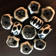 Load image into Gallery viewer, Mudcloth, Mud Cloth, Batik, Bone, Beads, Tribal, Ethnic, Kenya, East Africa, Hand Carved, Cow, Cow Bone, Abattoirs, Large, Chunky, Brown, White, Black, Jewellery, Boho, Jewellery-Making, Necklace, Bracelet, Leg Bangles, Statement, Vintage, Bone Beads, Special Beads, Kenyan, Collectable, Rare, Collection,