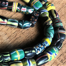 Load image into Gallery viewer, Africa, African, Glass, Trade, African Trade Beads, Millefiori, Thousand Flowers, Multicoloured, Slave Beads, Hippy Beads, Love Beads, Mosaic Beads, Murrine, Rods, Canes, Currency, European Traders, Plateau Continent, Ivory, Food, Fabric, Gold, Status Symbol, Palm Oil, Slaves, Ethnic-Styled Jewellery, Flower Pattern, Appreciate, Investment, Rare, Collectable, Antique, Venice, Venetian, Trade Beads, Ethnic, Strand, Vintage, Old,