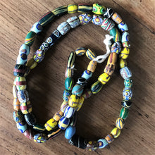 Load image into Gallery viewer, Africa, African, Glass, Trade, African Trade Beads, Millefiori, Thousand Flowers, Multicoloured, Slave Beads, Hippy Beads, Love Beads, Dogon Beads, Skunk Beads, Arab, Arab Traders, Mosaic Beads, Murrine, Rods, Canes, Currency, European Traders, Plateau Continent, Ivory, Food, Fabric, Gold, Status Symbol, Palm Oil, Slaves, Ethnic-Styled Jewellery, Flower Pattern, Appreciate, Investment, Rare, Collectable, Antique, Venice, Venetian, Trade Beads, Ethnic, Strand, Vintage, Hand-Crafted, Ethnic, Collectable,