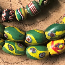 Load image into Gallery viewer, Africa, African, Glass, Trade, African Trade Beads, Millefiori, Thousand Flowers, Multicoloured, Slave Beads, Hippy Beads, Love Beads, Mosaic Beads, Murrine, Rods, Canes, Currency, European Traders, Plateau Continent, Ivory, Food, Fabric, Gold, Status Symbol, Palm Oil, Slaves, Ethnic-Styled Jewellery, Flower Pattern, Appreciate, Investment, Rare, Collectable, Antique, Venice, Venetian, Trade Beads, Ethnic, Strand, Vintage,