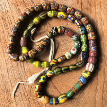 Load image into Gallery viewer, Africa, African, Glass, Trade, African Trade Beads, Millefiori, Thousand Flowers, Multicoloured, Slave Beads, Hippy Beads, Love Beads, Mosaic Beads, Murrine, Rods, Canes, Currency, European Traders, Plateau Continent, Ivory, Food, Fabric, Gold, Status Symbol, Palm Oil, Slaves, Ethnic-Styled Jewellery, Flower Pattern, Appreciate, Investment, Rare, Collectable, Antique, Venice, Venetian, Trade Beads, Ethnic, Strand, Vintage, Old,