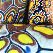 Load image into Gallery viewer, Africa, African, Glass, Trade, African Trade Beads, Millefiori, Thousand Flowers, Multicoloured, Slave Beads, Hippy Beads, Love Beads, Mosaic Beads, Murrine, Rods, Canes, Currency, European Traders, Plateau Continent, Ivory, Food, Fabric, Gold, Status Symbol, Palm Oil, Slaves, Ethnic-Styled Jewellery, Flower Pattern, Appreciate, Investment, Rare, Collectable, Antique, Venice, Venetian,