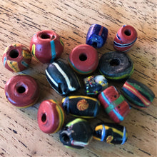 Load image into Gallery viewer, Africa, African, Glass, Trade, African Trade Beads, Millefiori, Thousand Flowers, Multicoloured, Slave Beads, Hippy Beads, Love Beads, Mosaic Beads, Murrine, Rods, Canes, Currency, European Traders, Plateau Continent, Ivory, Food, Fabric, Gold, Status Symbol, Palm Oil, Slaves, Ethnic-Styled Jewellery, Flower Pattern, Appreciate, Investment, Rare, Collectable, Antique, Venice, Venetian, Trade Beads, Ethnic,