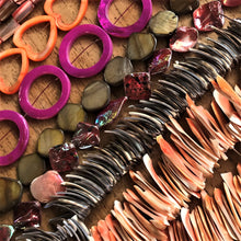 Load image into Gallery viewer, Pink, Brown, White, Purple, Orange, Beige, Strand, Shells, Seashell, Necklace, Bracelet, Earrings, Beads, Pendants, Shards, Collection, Suncatchers, Bead Curtains, Key Rings, Green Abalone Heishi, Tiger Cowries, Shell Donut Rings, Green Abalone Disks, Red-Lip Mussel, Mother of Pearl, Shell Heart Frames, Dyed, Slices, 1100 Shells,