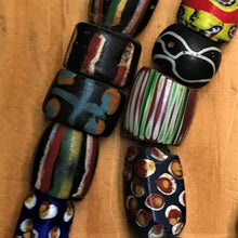 Load image into Gallery viewer, Africa, African, Glass, Trade, African Trade Beads, Millefiori, Thousand Flowers, Multicoloured, Slave Beads, Hippy Beads, Love Beads, Mosaic Beads, Murrine, Rods, Canes, Currency, European Traders, Plateau Continent, Ivory, Food, Fabric, Gold, Status Symbol, Palm Oil, Slaves, Ethnic-Styled Jewellery, Flower Pattern, Appreciate, Investment, Rare, Collectable, Antique, Venice, Venetian, Trade Beads, Ethnic, Strand, Vintage, Old,